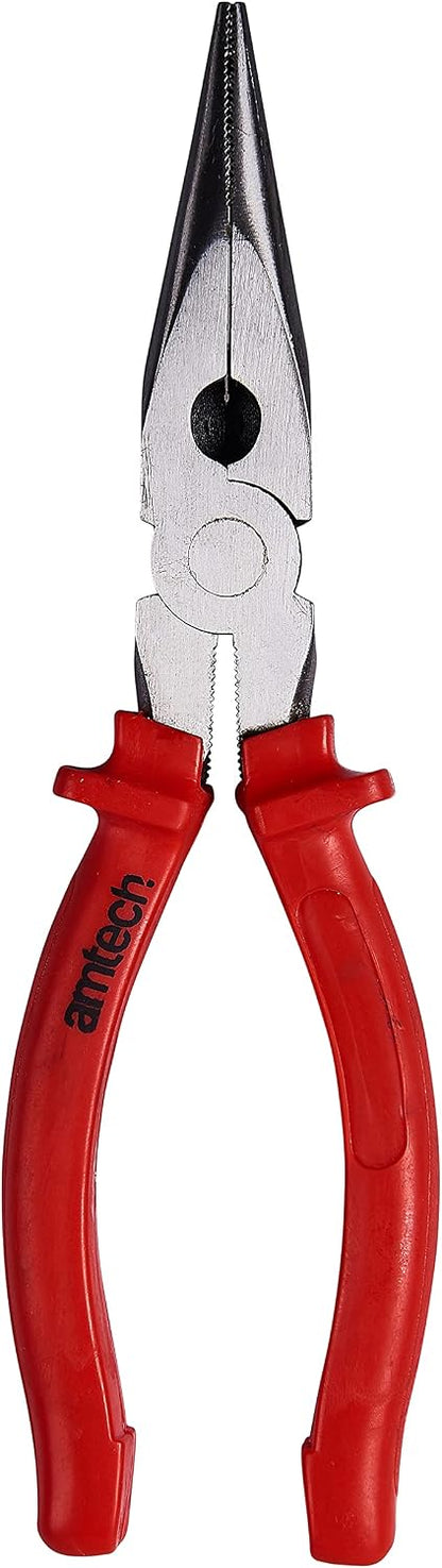 Amtech - 200mm (8in) Superior Long Nose Pliers, Drop Forged, PVC Slip Guards