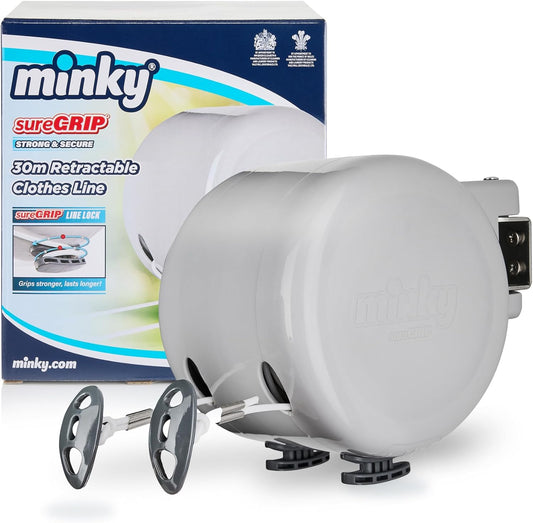 Minky 30m Retractable Clothes Line, Extendable Washing Line, Double Line