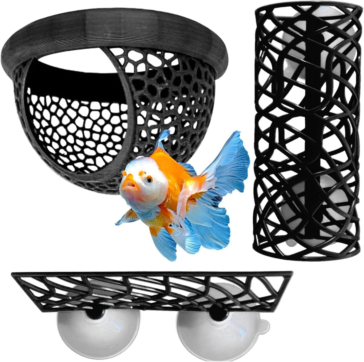 Betta Fish Accessories, 3 Piece Aquarium Decor Set, Cave Tunnel and Hammock for Betta Fish Tank, Fish Tank Accessories Ornaments for Small Fish and Shrimp