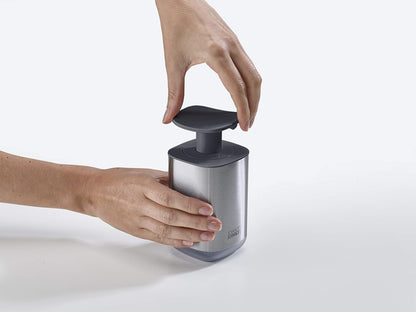 Joseph Joseph Hygienic Easy-Push Soap Dispenser with Wide Pump, Stainless Steel, 12