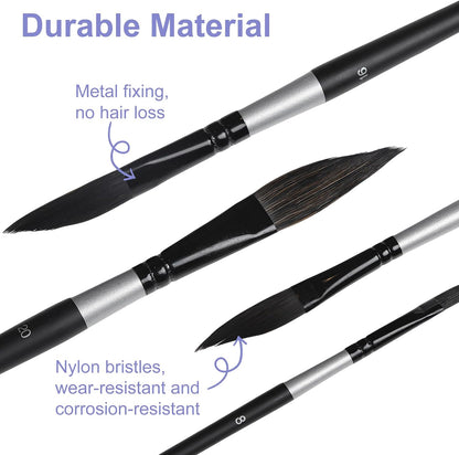 4pcs Dagger Tip Artists Paint Brushes Set, Watercolour Brushes | Specialist Watercolour Brushes for Acrylic, Gouache, Inks, Fine Detail or Broad Strokes. It offers a practical.