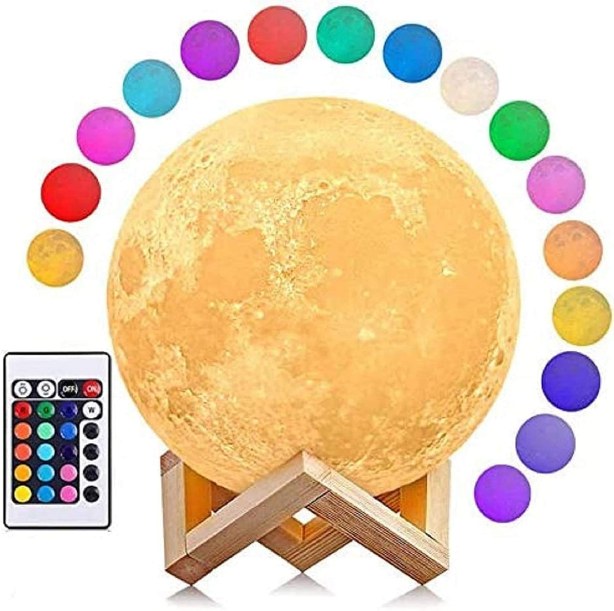 AGM LED Moon Lamp, 3D Printed Night Light, Remote Control Mood Lamp