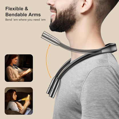 Gritin Neck Reading Light, Rechargeable Book Light for Reading at Night