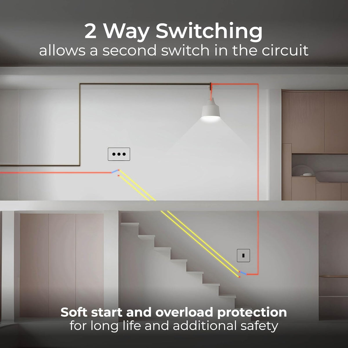BG Electrical Intelligent Triple Wall Dimmer Switch, 2 Way, Screwless Front Plate, Premium Flatplate, Black Nickel, 200W, FBN83