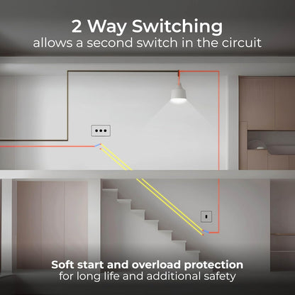 BG Electrical Intelligent Triple Wall Dimmer Switch, 2 Way, Screwless Front Plate, Premium Flatplate, Black Nickel, 200W, FBN83