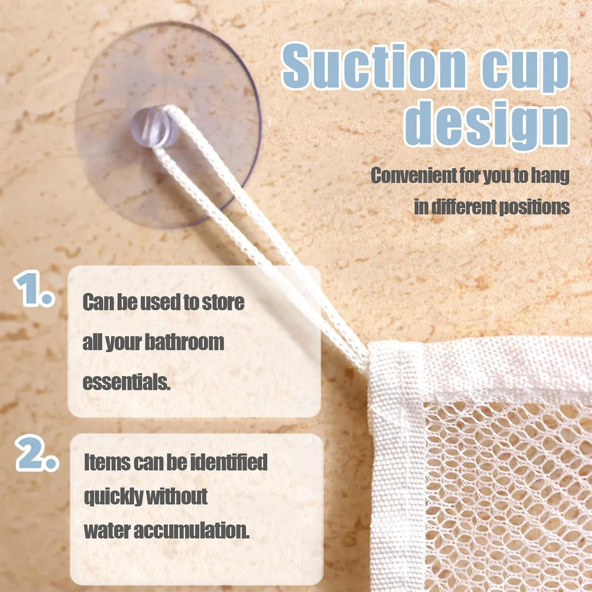 Bath Toy Net Storage,1pcs Bath Net,Fold-Able Bath Toy Storage Net with 2 Suction Hooks,Baby Kids Bath Net Quick Dryin Bath Toy Bag Net for Mesh Bath,Keep Bathtub Water Mold Free Neat and Tidy.