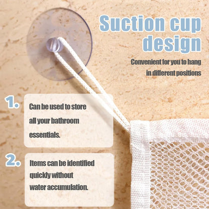 Bath Toy Net Storage,1pcs Bath Net,Fold-Able Bath Toy Storage Net with 2 Suction Hooks,Baby Kids Bath Net Quick Dryin Bath Toy Bag Net for Mesh Bath,Keep Bathtub Water Mold Free Neat and Tidy.