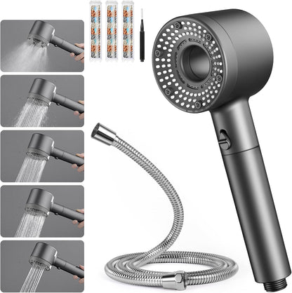 Blendura Shower Head with Hose, Hard Water Filter Shower Head