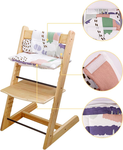 For Tripp Trapp High Chair Cushion, Soft And Comfortable Baby Seat Cover With Cute Graphics, For Tripp Trapp Cushion Makes Baby Sitting Safer And More Comfortable (Colorful pattern)