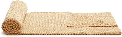 Amazon Basics Knitted Sofa Throw Blanket, Soft Bed Throw for Room Décor, 127 x 152 cm, Sand