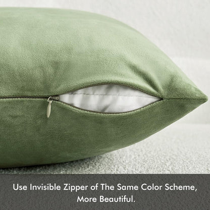 MIULEE Velvet Cushion Covers 45 x 45 Green Sofa Cushions 2 Pieces