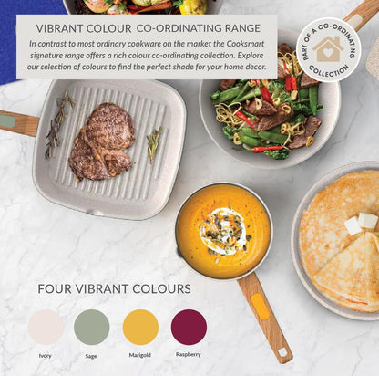 Cooksmart Signature 20cm Frying Pan, Cast Aluminium, Marigold
