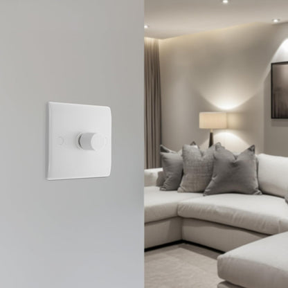 BG Electrical Intelligent Single Wall Dimmer Switch, 2 Way, Round Edge, Nexus 800 Series, White Moulded, 200W, 881