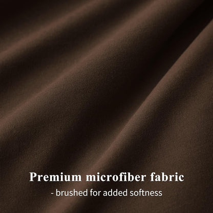 Aisbo Double Duvet Cover Set Grey, Brushed Microfiber Bedding Set