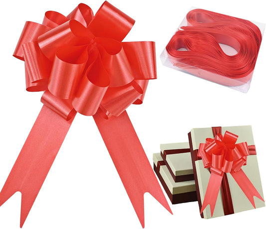 30Pcs Large Pull Bows,Red Pull Bows for Gift Wrapping Pull Ribbon Bows Gift Wrap Bows for Gift Wrapping Flower Presents Basket Birthday Wedding Christmas Party