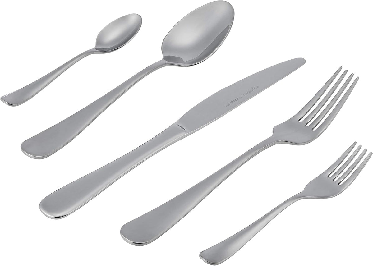 AmazonBasics 20-Piece Stainless Steel Flatware Set with Round Edge, Service for 4 - Amazon Vine