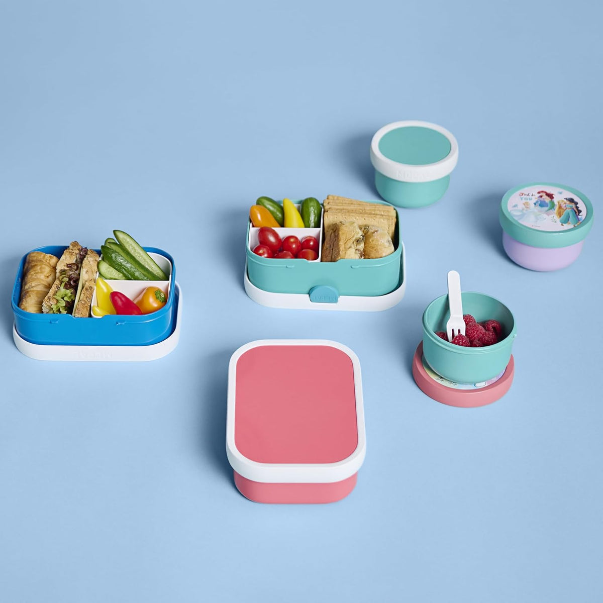 Mepal - Lunch Box Campus - Bento Box For Children - With Bento Compartment & Fork - With Clip Closure - Dishwasher Safe & BPA-free - 750 ml - Hot Wheels