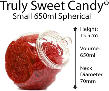 8 Assorted Empty Retro Plastic Sweet Jars for Candy Buffet - Just add sweets (White Lid)