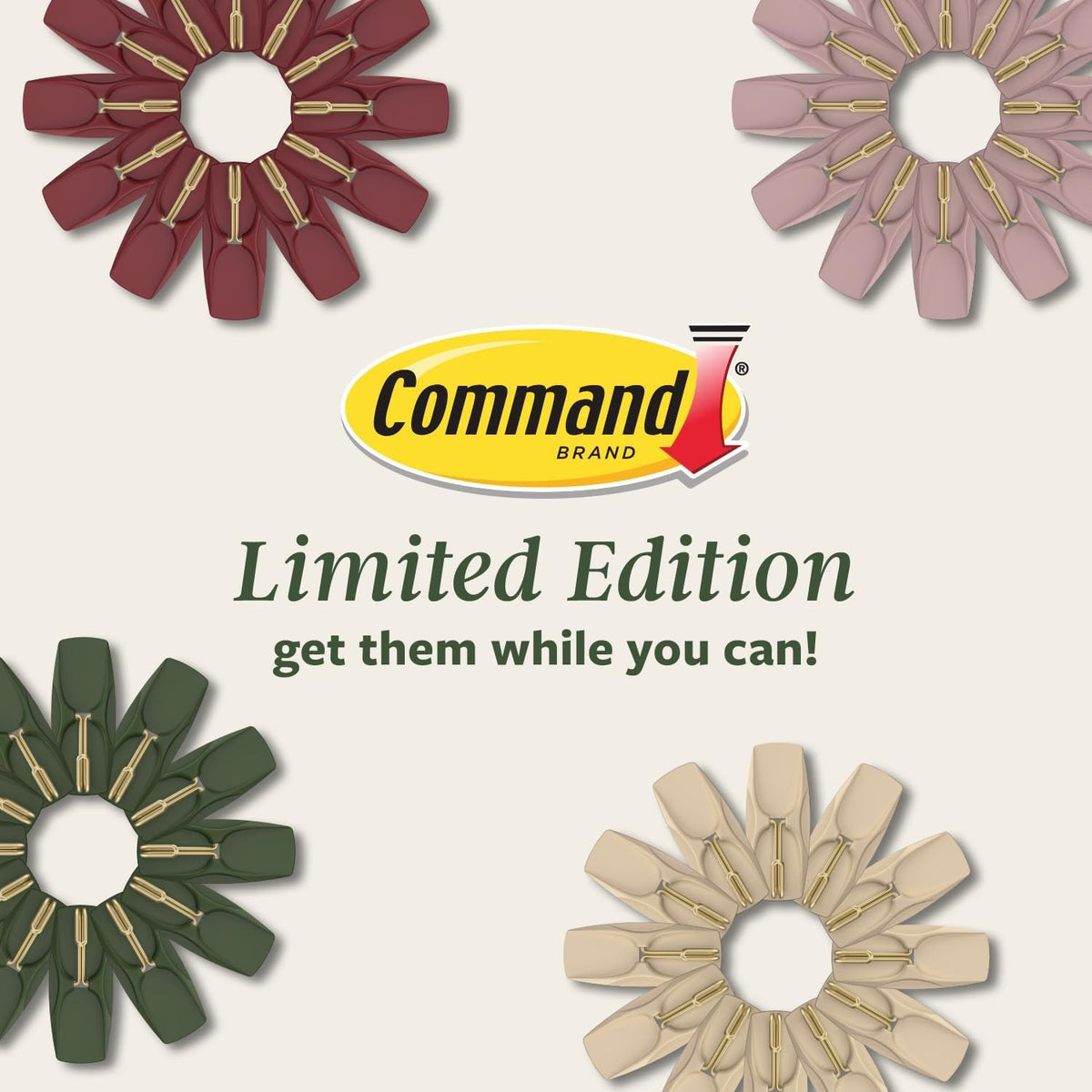 Command Medium Wire Hooks, 6 Light Brown Hooks and 8 Adhesive Strips