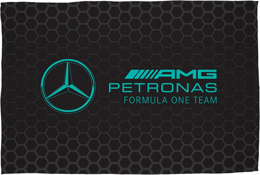 Character World Mercedes AMG Petronas Official Fleece Blanket | Super Soft Warm Black Throw, Stealth Formula One Design | Perfect For The Bedroom, Camping & Sleepovers 100 x 150cm, MAPTLTFL001UK