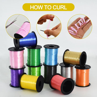 TONIFUL 12 Assorted Colorful Curling Ribbon Balloon String Gift Wrapping