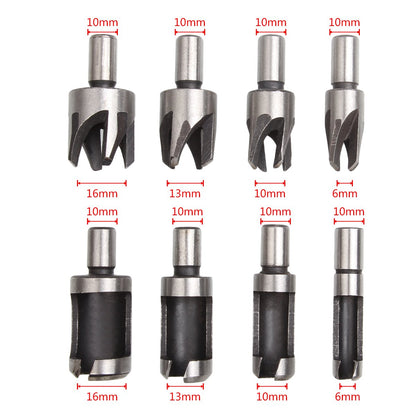 8 Pieces HSS Wood Plug Cutter Set, ASelected Tenon Cutter Drill Bits for Wood Set Trend Metric 6mm 10mm 13mm 16mm