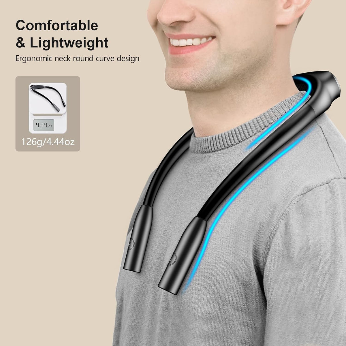 Gritin Neck Reading Light, Rechargeable Book Light for Reading at Night
