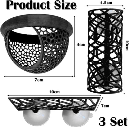 Betta Fish Accessories, 3 Piece Aquarium Decor Set, Cave Tunnel and Hammock for Betta Fish Tank, Fish Tank Accessories Ornaments for Small Fish and Shrimp