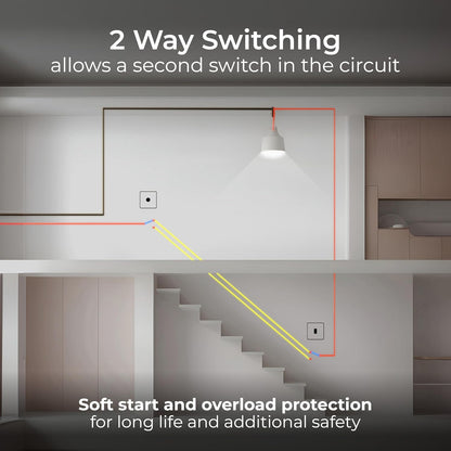 BG Electrical Single Dimmer Intelligent Light Switch, Brushed Steel, 2-Way 400 W NBS81P-01