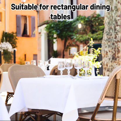 3 Pack White Table Cloth, 54x72 Inch Rectangle Table Cover for Party Dining Wedding, PEva Material Washable Tablecloth, White Table Cloths Rectangle, Paper Table Cloths