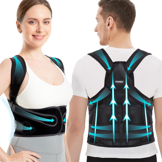 Vicorrect Posture Corrector for Women and Men: Back Brace Support - Shoulders Straightener Relieve Upper Back Pain