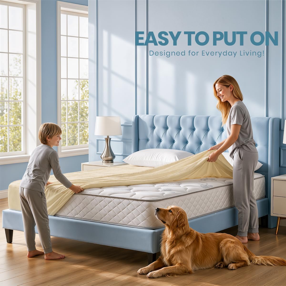 Waterproof Mattress Protector, Premium Terry Mattress Protector, All Around Elastic, Queen USA Mattress Cover by Utopia Bedding
