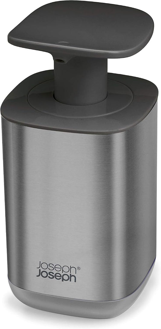 Joseph Joseph Hygienic Easy-Push Soap Dispenser with Wide Pump, Stainless Steel, 12
