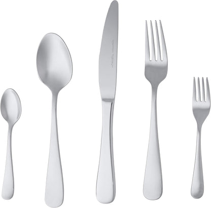 AmazonBasics 20-Piece Stainless Steel Flatware Set with Round Edge, Service for 4 - Amazon Vine