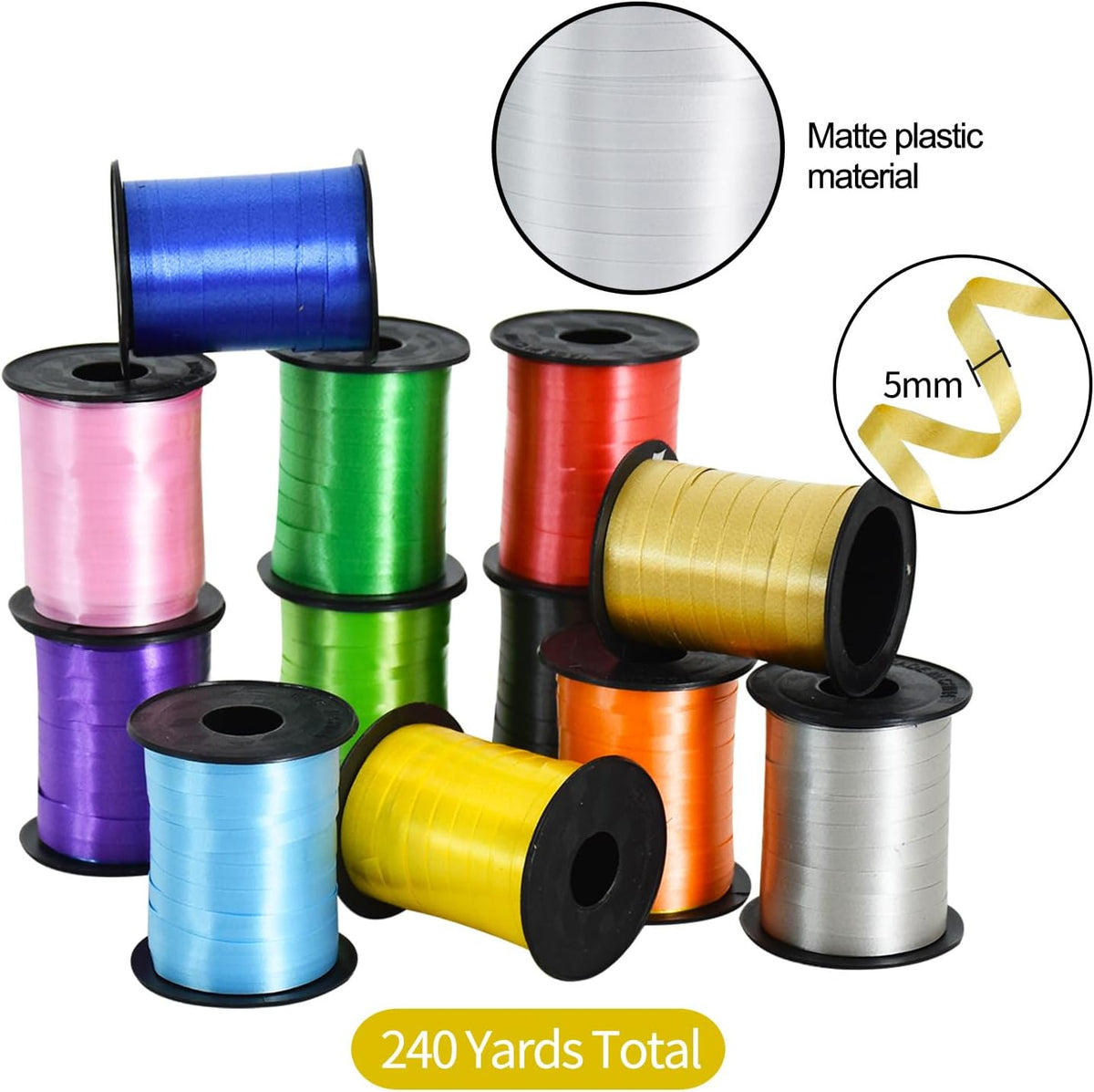 TONIFUL 12 Assorted Colorful Curling Ribbon Balloon String Gift Wrapping