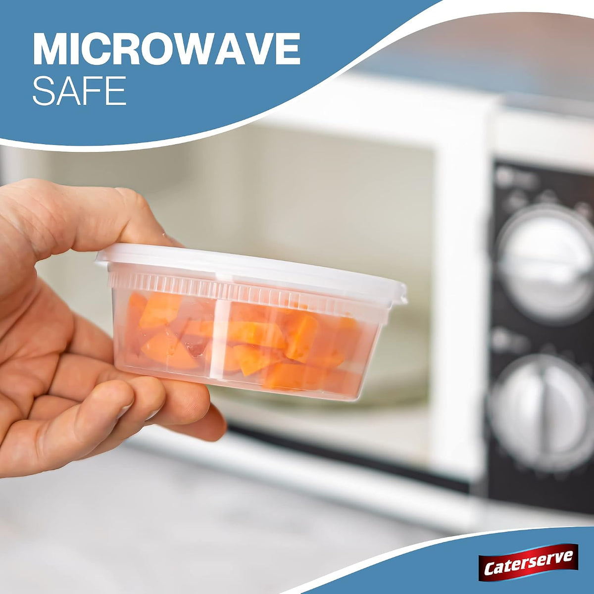 Caterserve 24 Small Plastic containers with Lids - Food Storage Container Set - Leakproof Meal Prep Containers - Reusable and Dishwasher Safe - Microwave and Freezer Safe Food Storage Tubs- 8oz- 236ml
