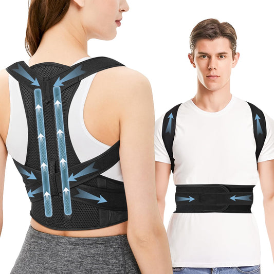 Posture Corrector Women and Men, Breathable Back Support Belt for Neck Shoulder Pain Relief