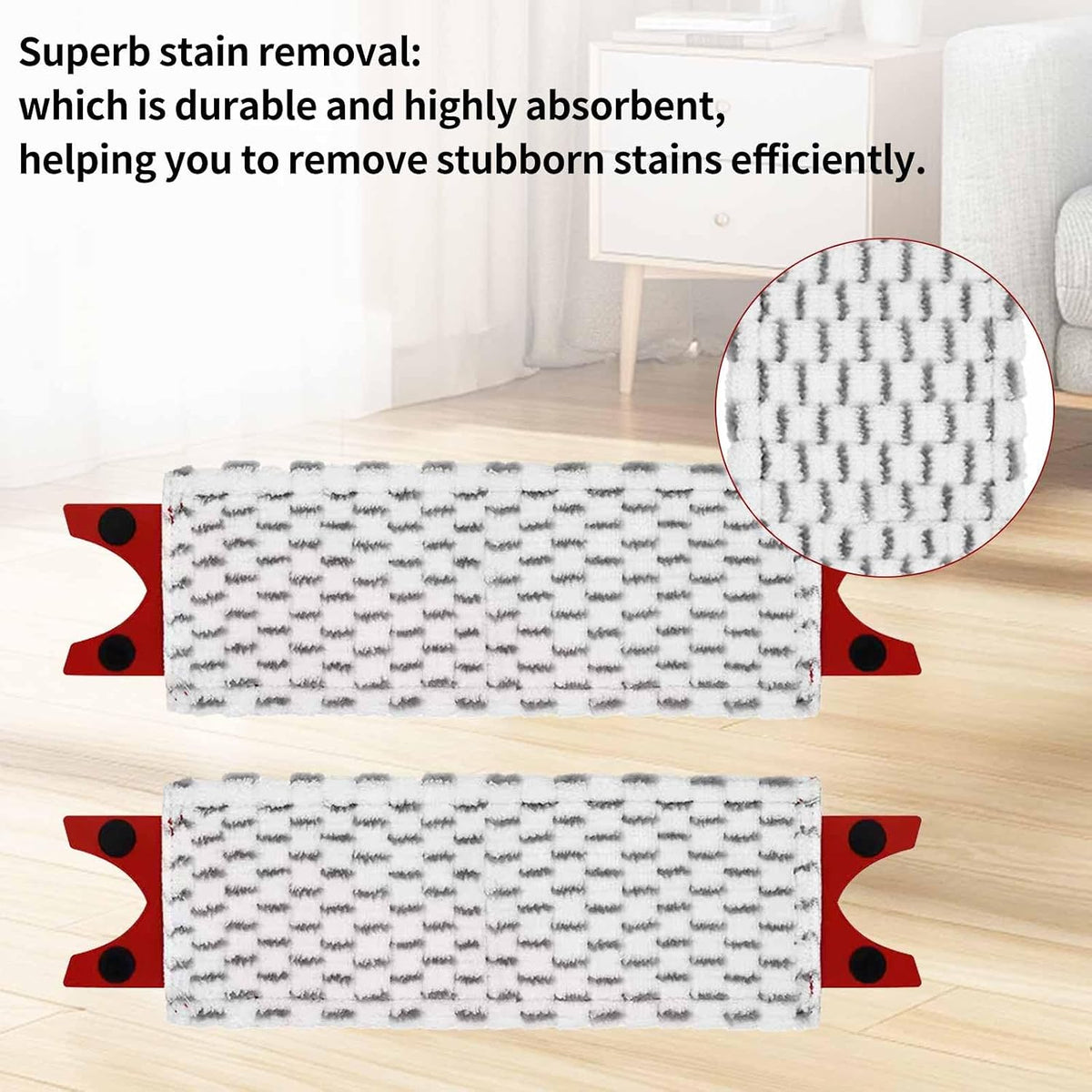 2 PCS Mop Head Replacement for Vileda 1-2 Spray Mop,Washable Microfibre Mop Head Compatible with Flat Mops&Spray Mops for Cleaning Floor