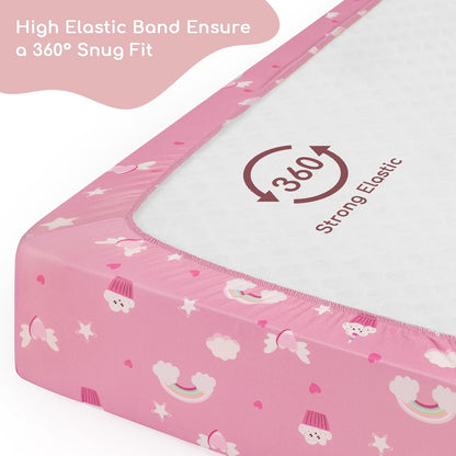 Cot Bed Sheets 140x70 cm Fitted 2 Pack Toddler Bed Sheets