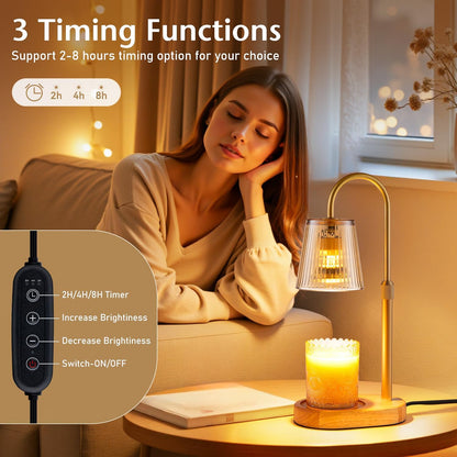Candle Warmer Lamp with Timer - Electric Wax Melter Flameless Burner Heater