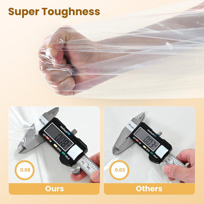 3.6ft Garment Clothes Dustproof Clothes Cover,Clothes Garment Rail Waterproof Clothes Protective Covers With Zipped Cover Clear Protective Zip Over Cover for Garment Hanging Coat Racks