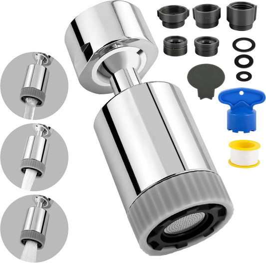 Kitchen Tap Spray Head, Tap Spray Head with 3 Functions Modes, 360° Rotatable Kitchen Sink Tap Attachment, Tap Nozzle Faucet Extension Sprayer for Kitchen Bathroom