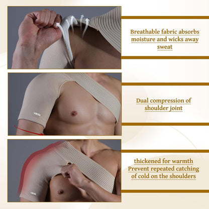 Shoulder Compression Sleeve Women Men,Adjustable Compression Sleeve Support,Bendable Arm Rotator Cuff Brace,One Size Fits All Shoulder Support Brace,for Warp Arm Sling For Pain Relief,Sleep,Injury