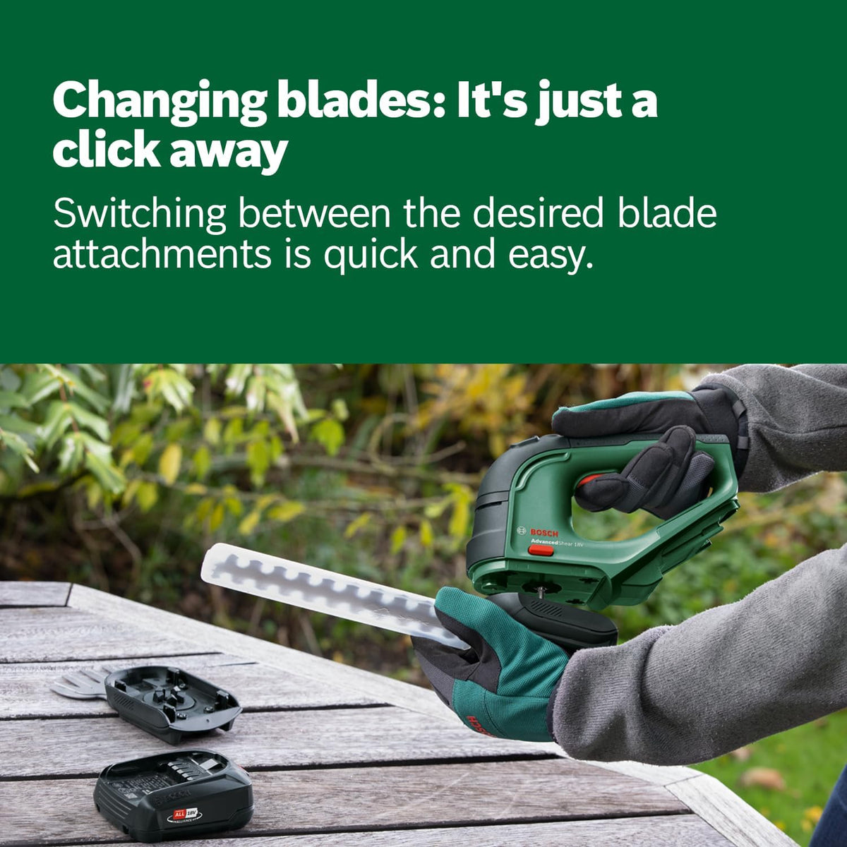 Bosch Cordless Grass Shear & Hedge Trimmer - AdvancedShear 18V-10