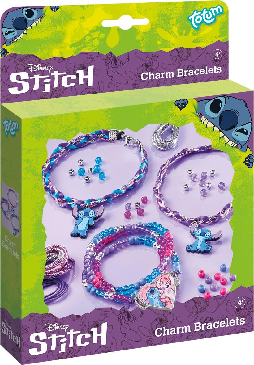 Totum Stitch Disney Charm Bracelet, Make Your Own Charm Bracelets, Arts and Crafts Jewelery Making for Kids Ages 5+