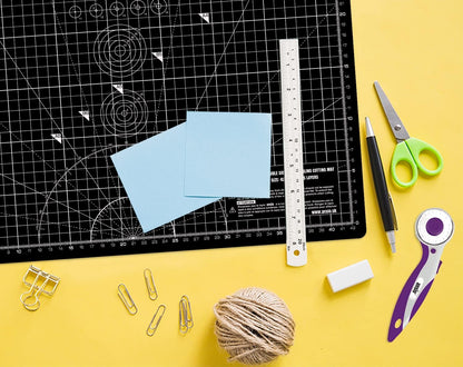 ANSIO Craft Cutting Mat Self Healing A3 Double Sided 5 Layers - Quilting, Sewing, Scrapbook, Fabric & Papercraft - Imperial/Metric 17 Inch x 11 Inch / 42cm x 27cm - Black/Black