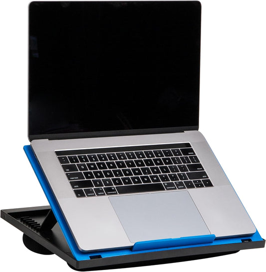 Mind Reader Anchor Collection, Adjustable, Portable 8 Position Lap Top Desk with Built-in Cushions, Blue, 11.12 D x 14. 75 W x 3 H