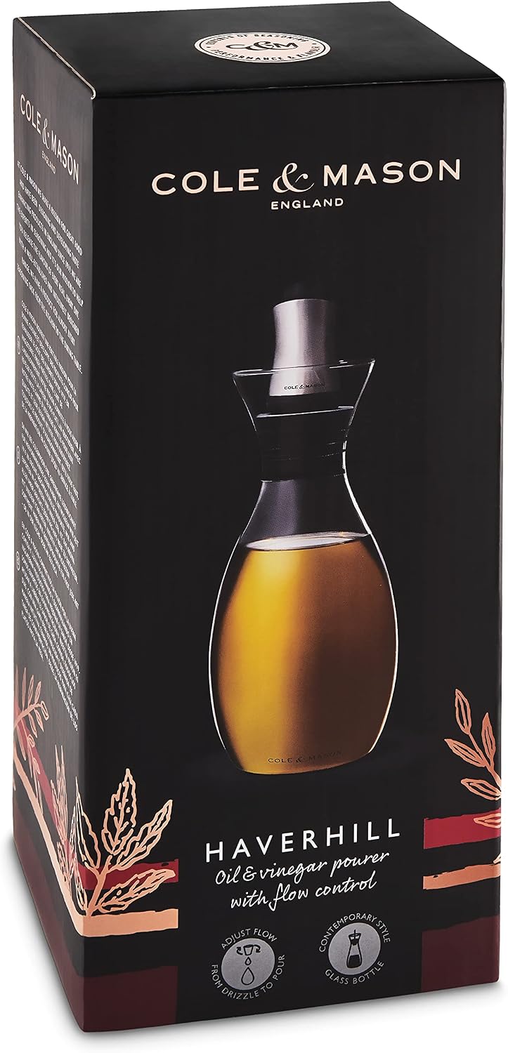Cole & Mason Haverhill Oil and Vinegar Pourer 450ml Glass Oil Dispenser