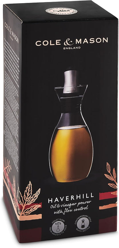 Cole & Mason Haverhill Oil and Vinegar Pourer 450ml Glass Oil Dispenser