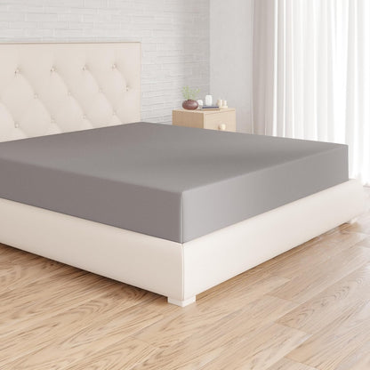 Amazon Basics Soft Microfibre Single Fitted Sheet with 30cm Deep Pocket, 90 x 200 cm, Dark Grey, for Year-Round Use